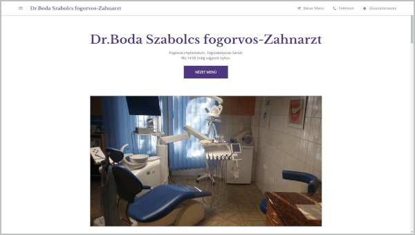 Zahnarzt Sárvár Dr. Boda Website